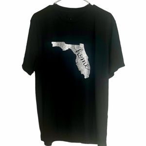 Florida T-shirt with Silver Glitter Graphics; Lady’s Size Large